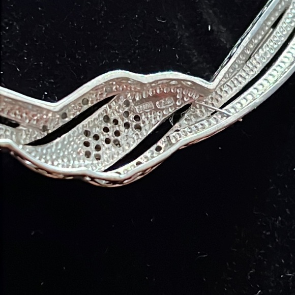 Sterling Silver 1/4 Carat Diamond Necklace In Platinum Overlay, 18 Inches - Picture 7 of 7